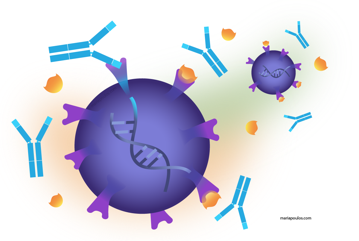 Corona virus and blockers illustration